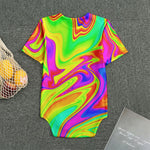 Abstract Liquid Trippy Print Men's Bodysuit