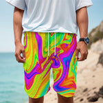 Abstract Liquid Trippy Print Men's Cargo Shorts