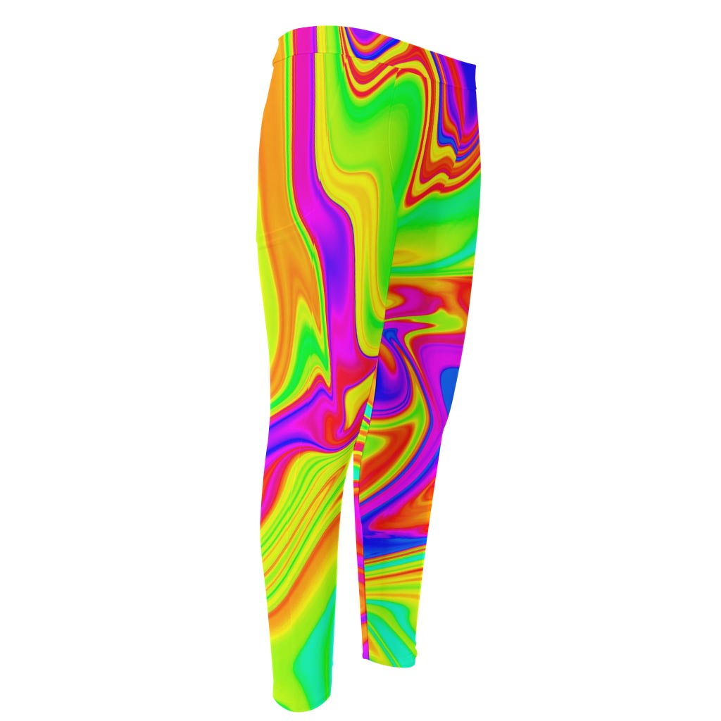 Abstract Liquid Trippy Print Men's Compression Pants