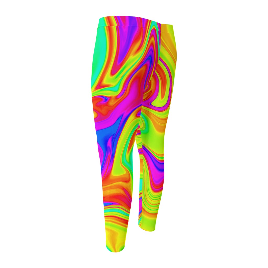 Abstract Liquid Trippy Print Men's Compression Pants
