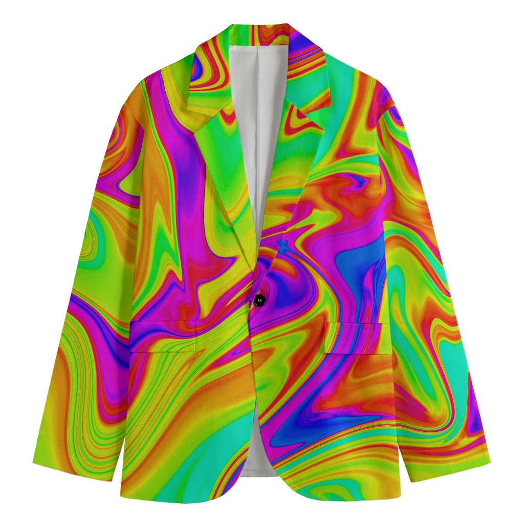 Abstract Liquid Trippy Print Men's Cotton Blazer