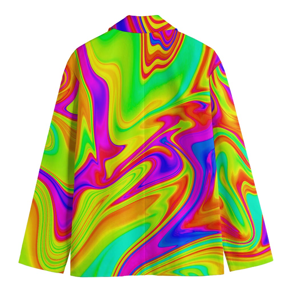Abstract Liquid Trippy Print Men's Cotton Blazer