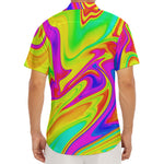 Abstract Liquid Trippy Print Men's Deep V-Neck Shirt