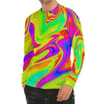 Abstract Liquid Trippy Print Men's Long Sleeve Rash Guard