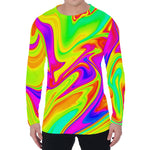 Abstract Liquid Trippy Print Men's Long Sleeve T-Shirt