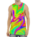 Abstract Liquid Trippy Print Men's Muscle Tank Top