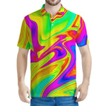 Abstract Liquid Trippy Print Men's Polo Shirt