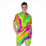 Abstract Liquid Trippy Print Men's Rompers