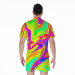 Abstract Liquid Trippy Print Men's Rompers