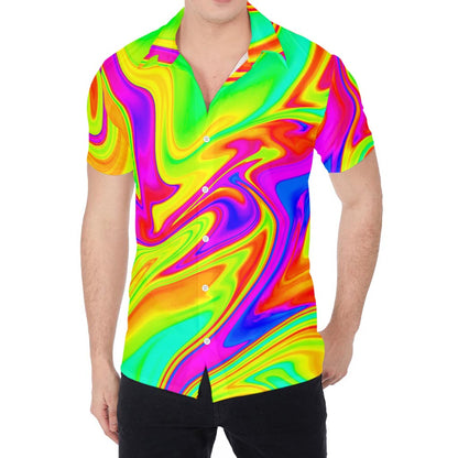 Abstract Liquid Trippy Print Men's Shirt