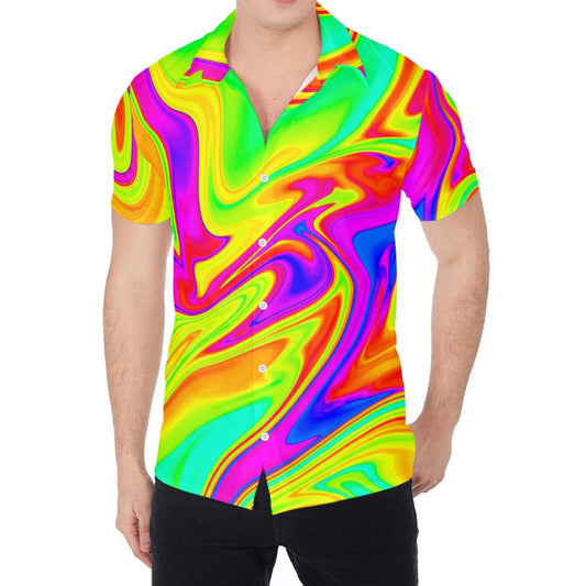 Abstract Liquid Trippy Print Men's Shirt