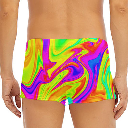 Abstract Liquid Trippy Print Men's Short Boxer Briefs