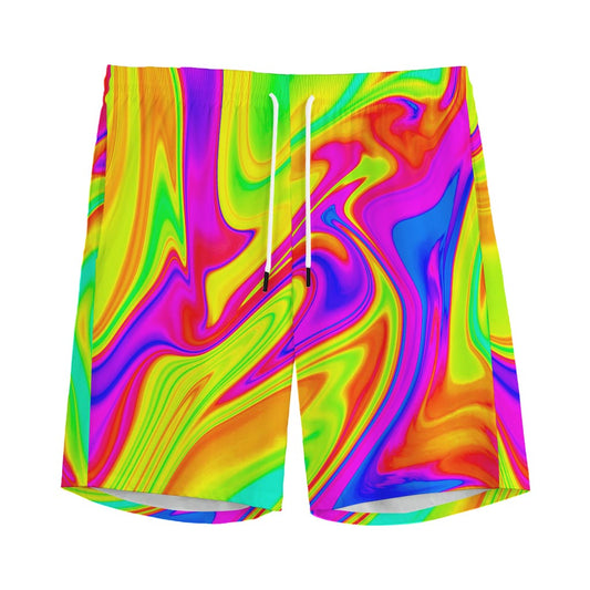 Abstract Liquid Trippy Print Men's Sports Shorts