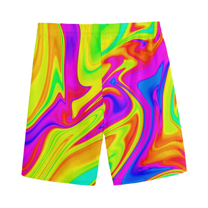 Abstract Liquid Trippy Print Men's Sports Shorts