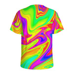 Abstract Liquid Trippy Print Men's Sports T-Shirt