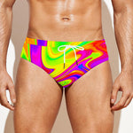 Abstract Liquid Trippy Print Men's Swim Briefs