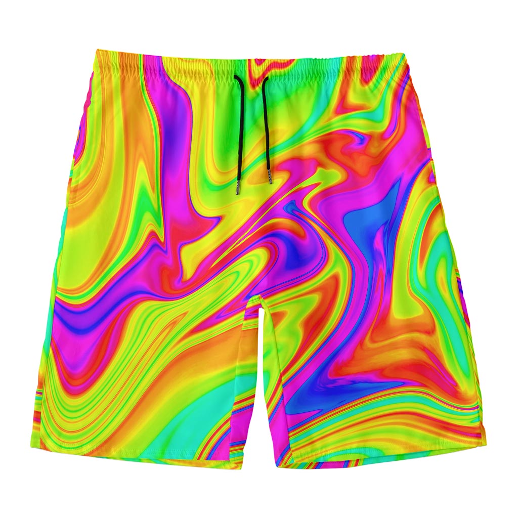 Abstract Liquid Trippy Print Men's Swim Trunks