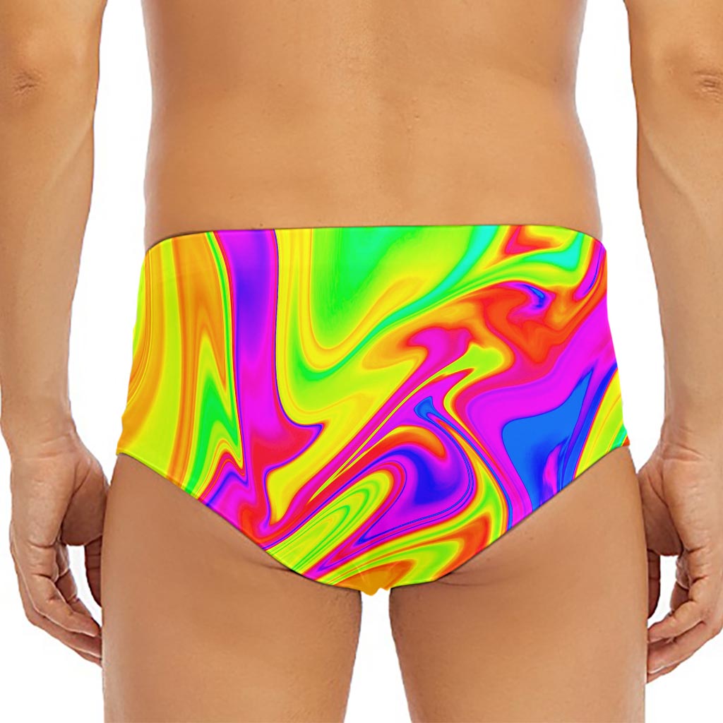 Abstract Liquid Trippy Print Men's Triangle Swim Briefs