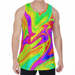 Abstract Liquid Trippy Print Men's Velvet Tank Top