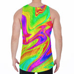 Abstract Liquid Trippy Print Men's Velvet Tank Top