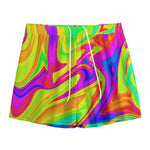 Abstract Liquid Trippy Print Mesh Shorts