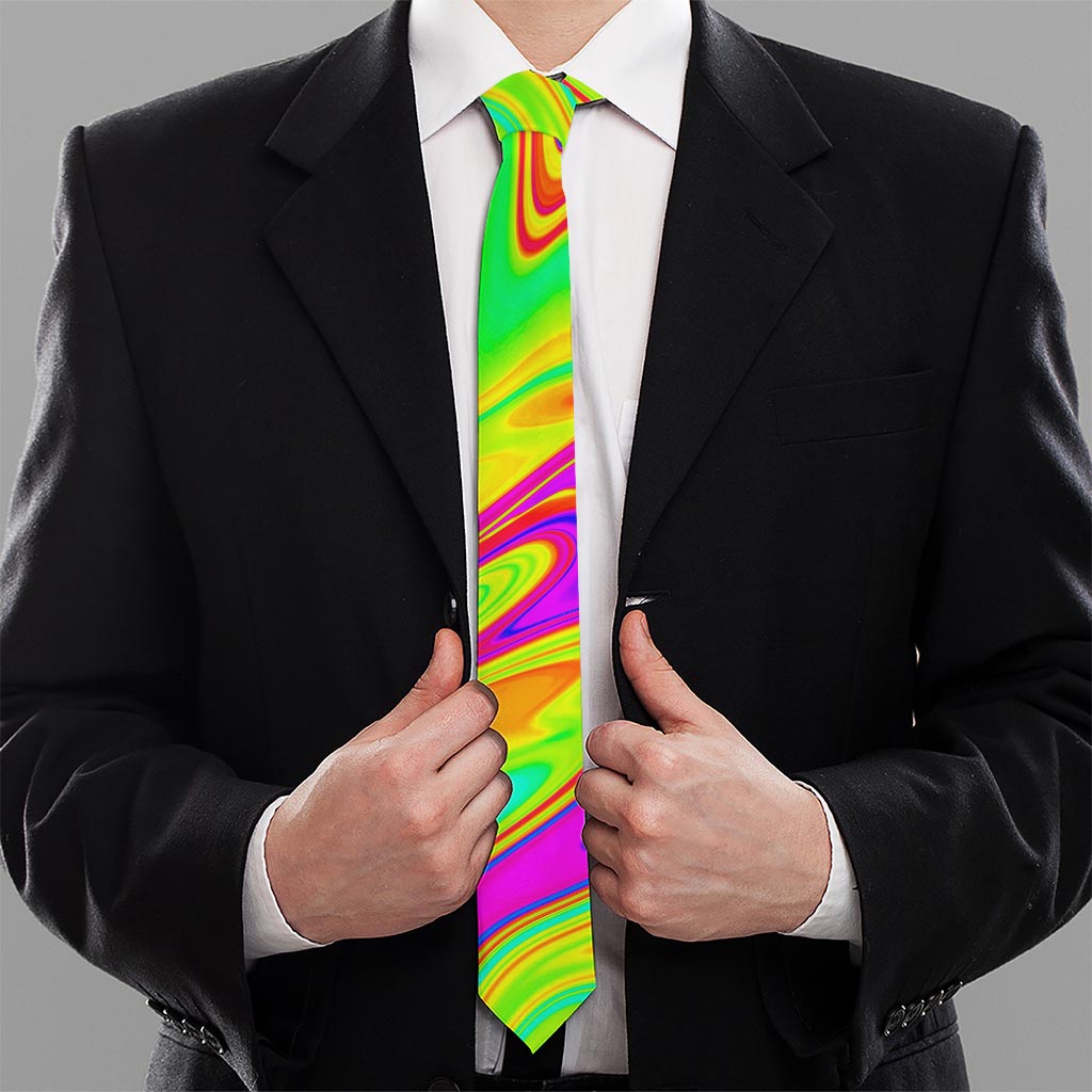 Abstract Liquid Trippy Print Necktie