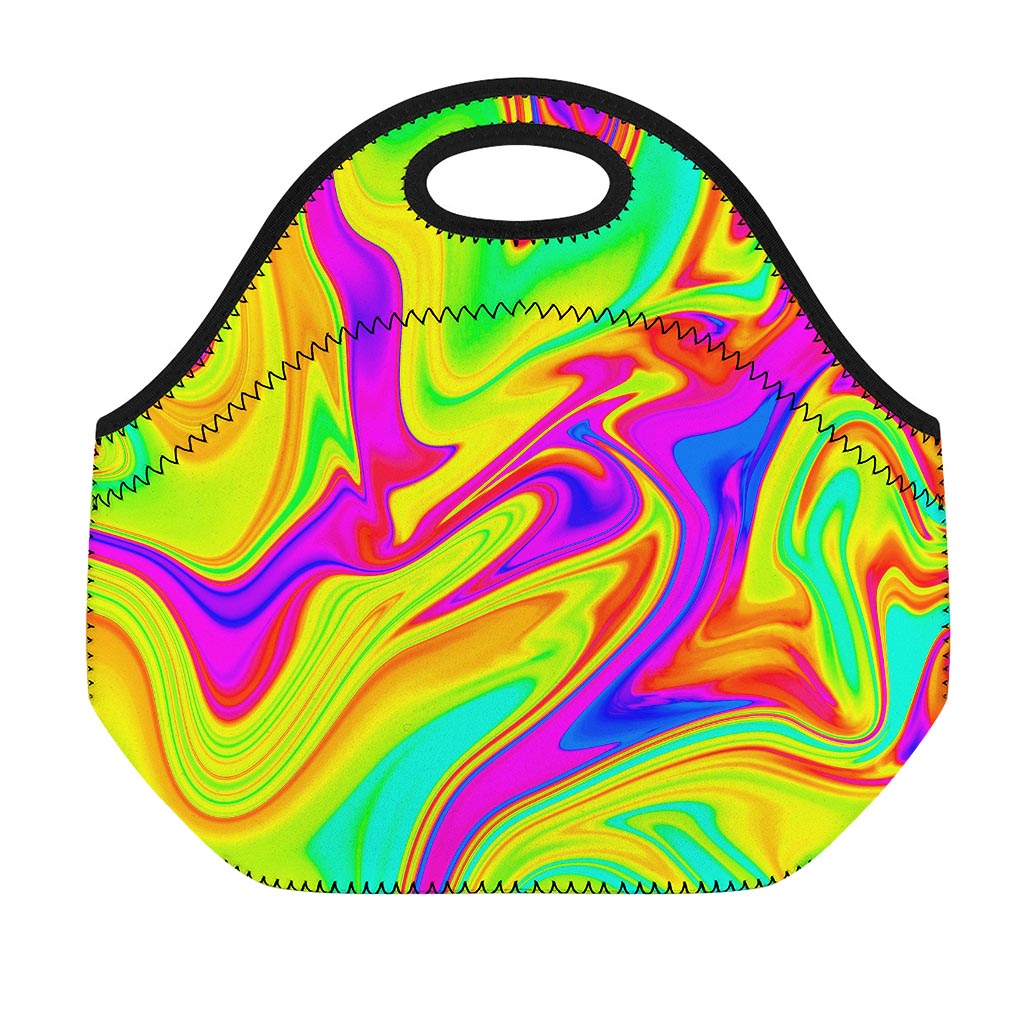 Abstract Liquid Trippy Print Neoprene Lunch Bag