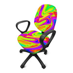 Abstract Liquid Trippy Print Office Chair Cover