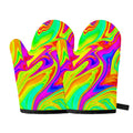 Abstract Liquid Trippy Print Oven Mitts