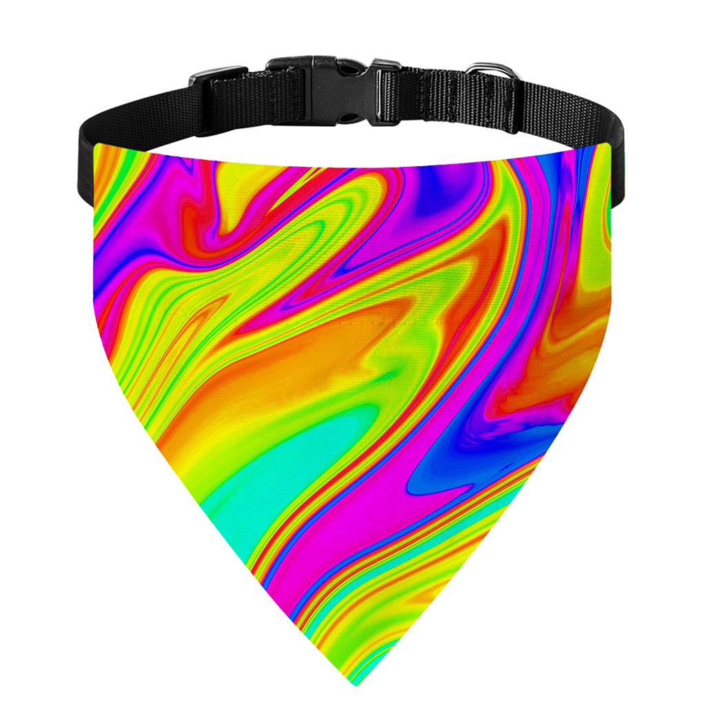 Abstract Liquid Trippy Print Over The Collar Dog Bandana
