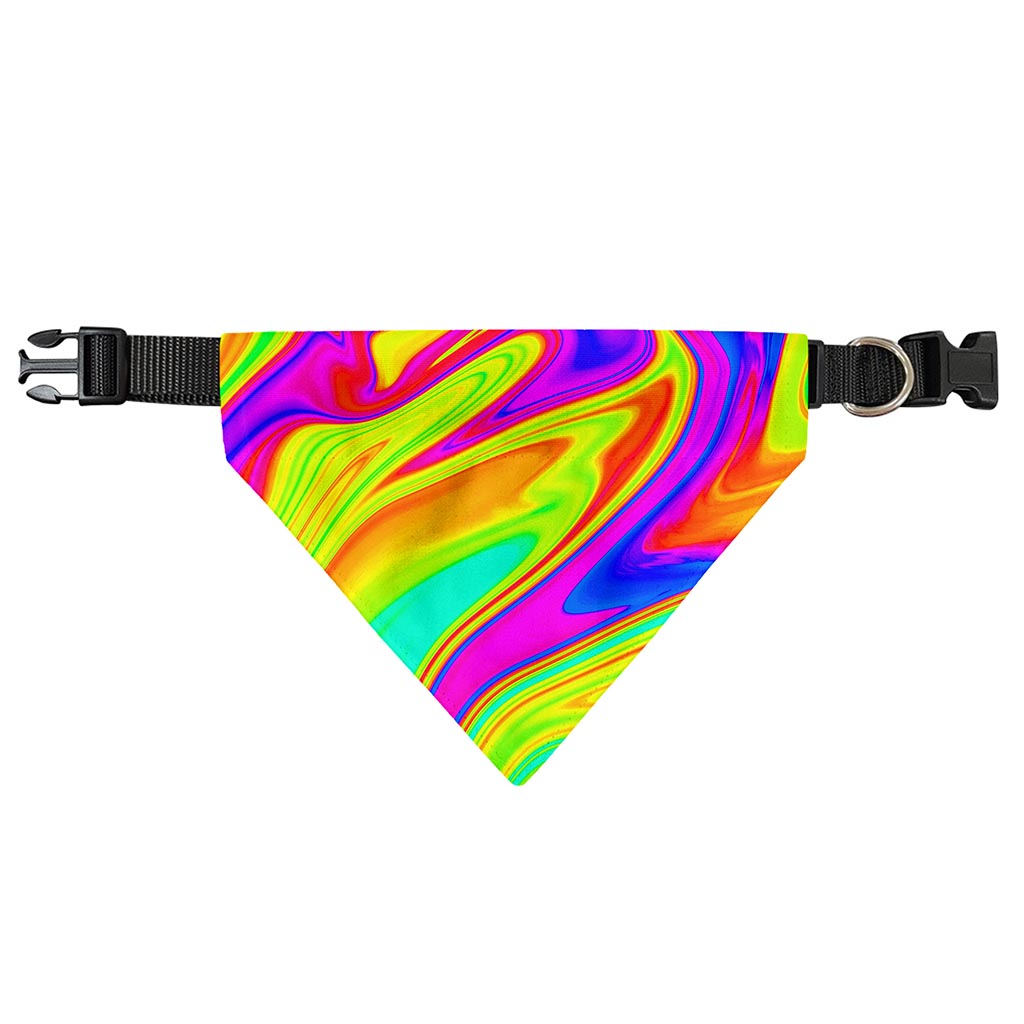Abstract Liquid Trippy Print Over The Collar Dog Bandana