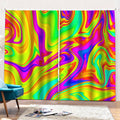 Abstract Liquid Trippy Print Pencil Pleat Curtains
