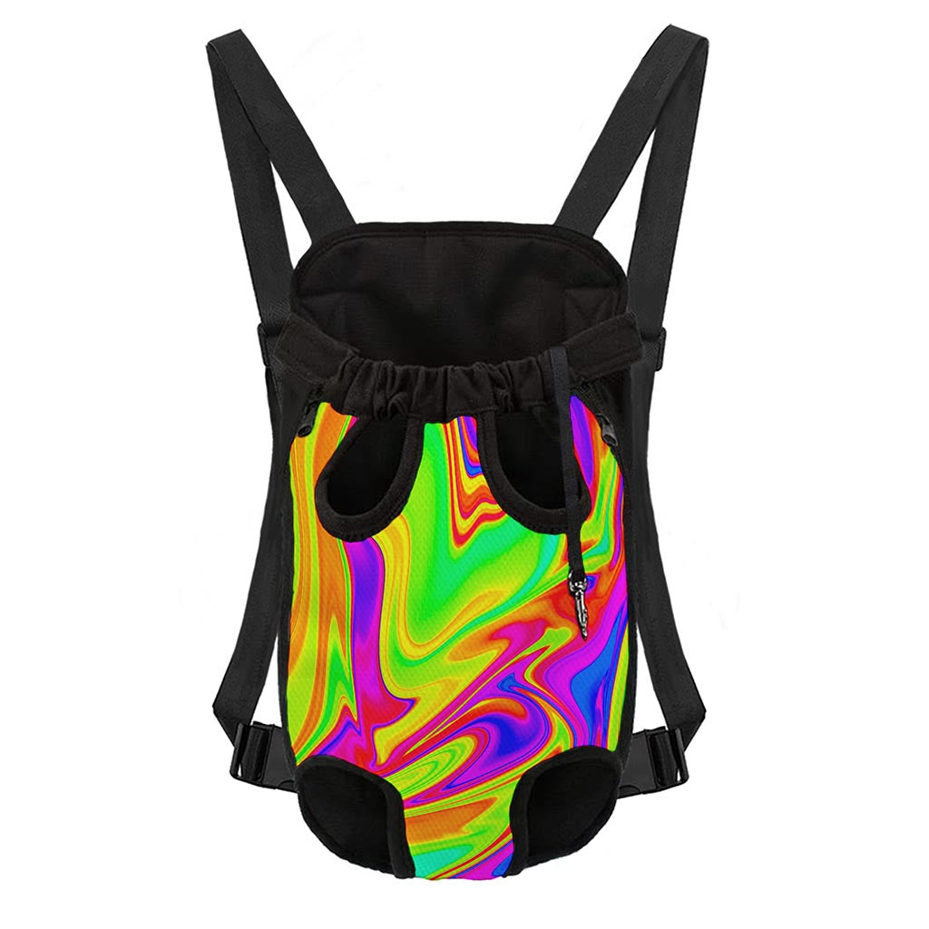 Abstract Liquid Trippy Print Pet Carrier Backpack
