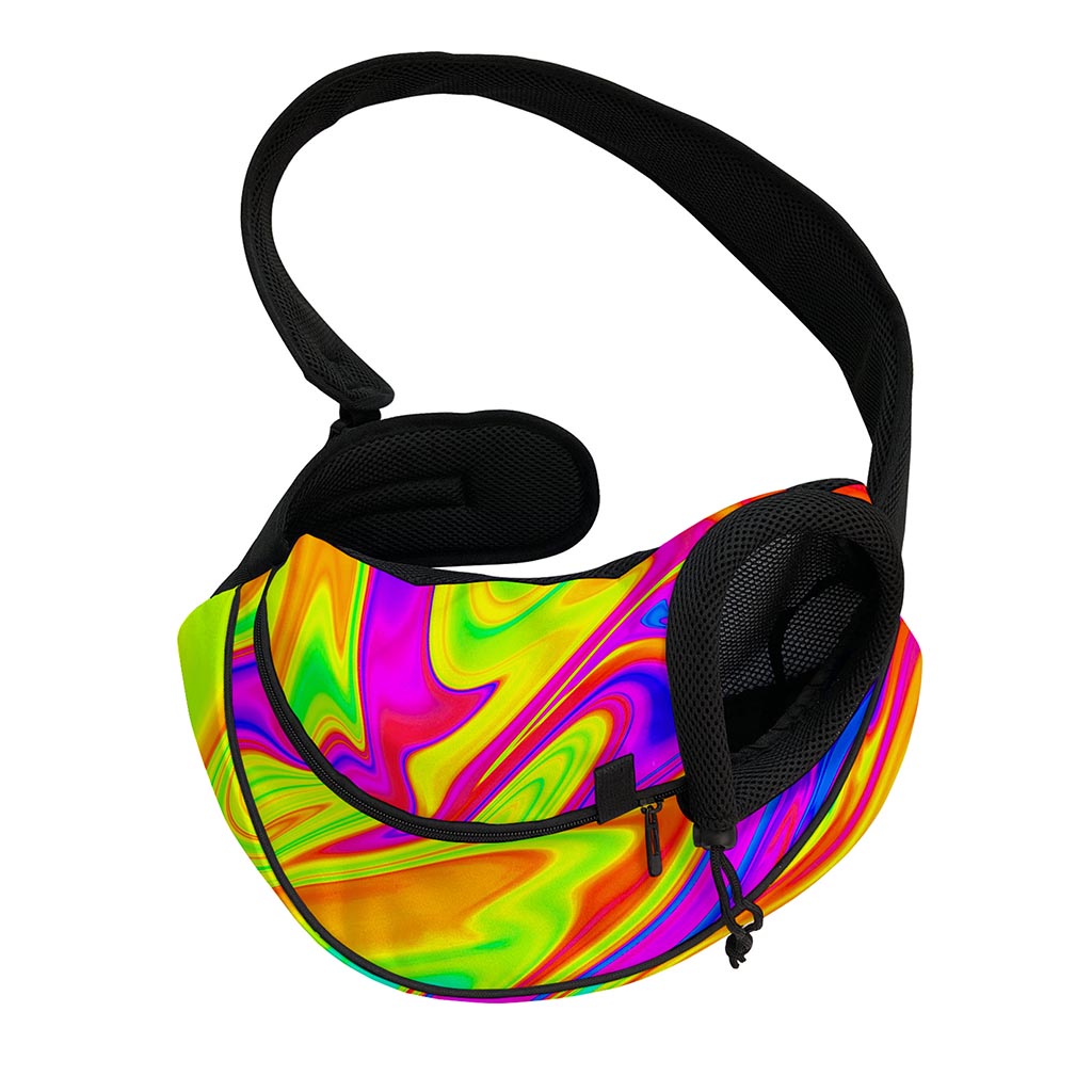 Abstract Liquid Trippy Print Pet Sling Carrier