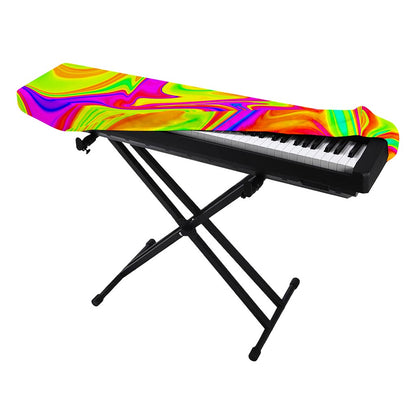 Abstract Liquid Trippy Print Piano Keyboard Cover