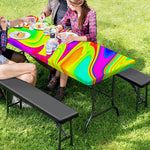Abstract Liquid Trippy Print Picnic Table Cover