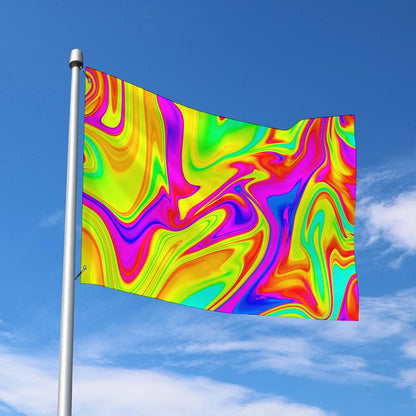 Abstract Liquid Trippy Print Polyester Flag