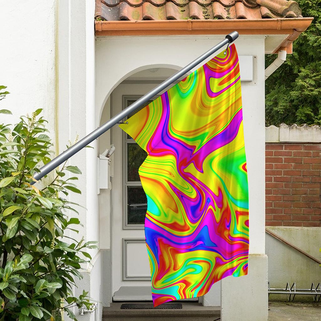 Abstract Liquid Trippy Print Polyester Flag