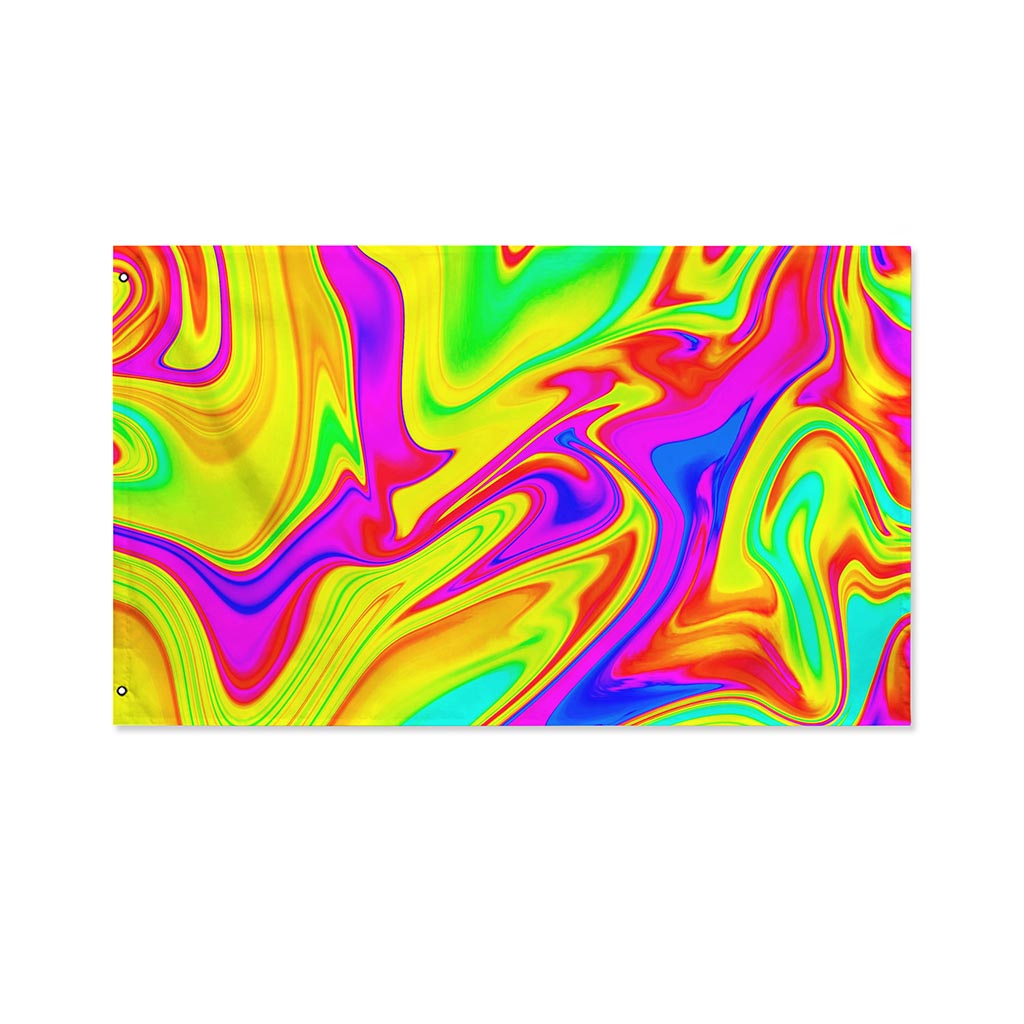 Abstract Liquid Trippy Print Polyester Flag