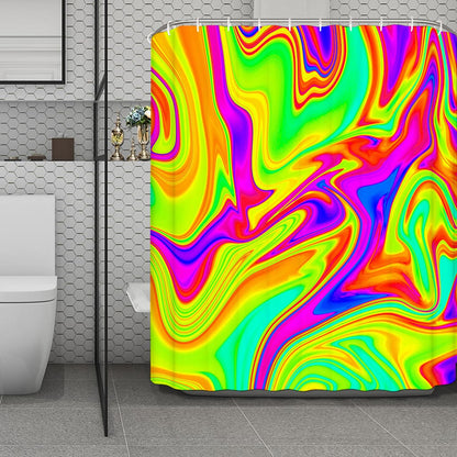 Abstract Liquid Trippy Print Polyester Shower Curtain