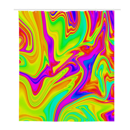 Abstract Liquid Trippy Print Polyester Shower Curtain
