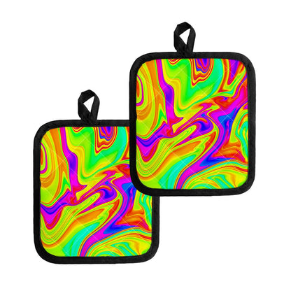 Abstract Liquid Trippy Print Pot Holders