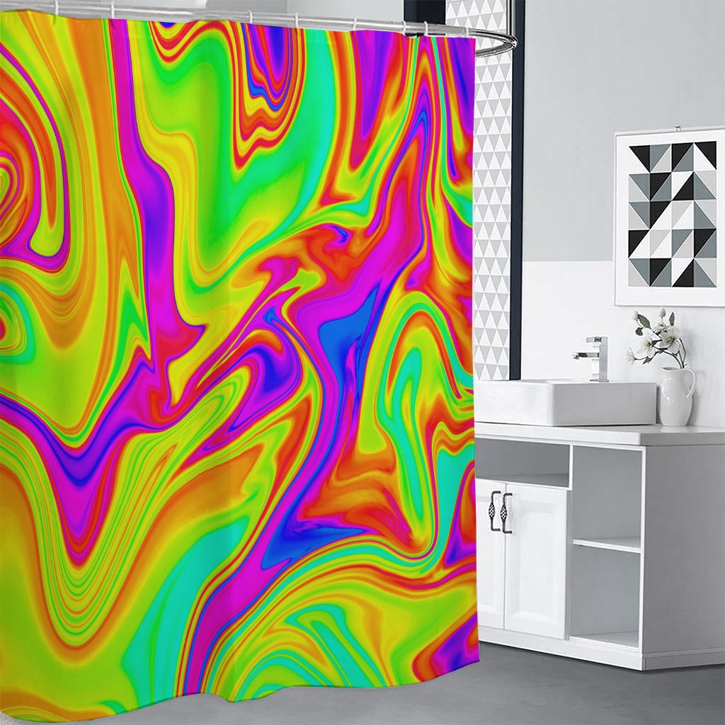 Abstract Liquid Trippy Print Premium Shower Curtain