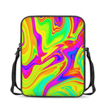 Abstract Liquid Trippy Print Rectangular Crossbody Bag