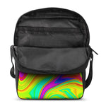 Abstract Liquid Trippy Print Rectangular Crossbody Bag