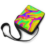 Abstract Liquid Trippy Print Rectangular Crossbody Bag