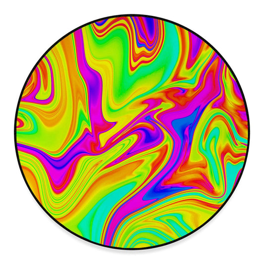 Abstract Liquid Trippy Print Round Floor Mat