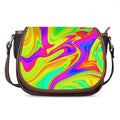 Abstract Liquid Trippy Print Saddle Bag