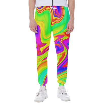 Abstract Liquid Trippy Print Scuba Joggers