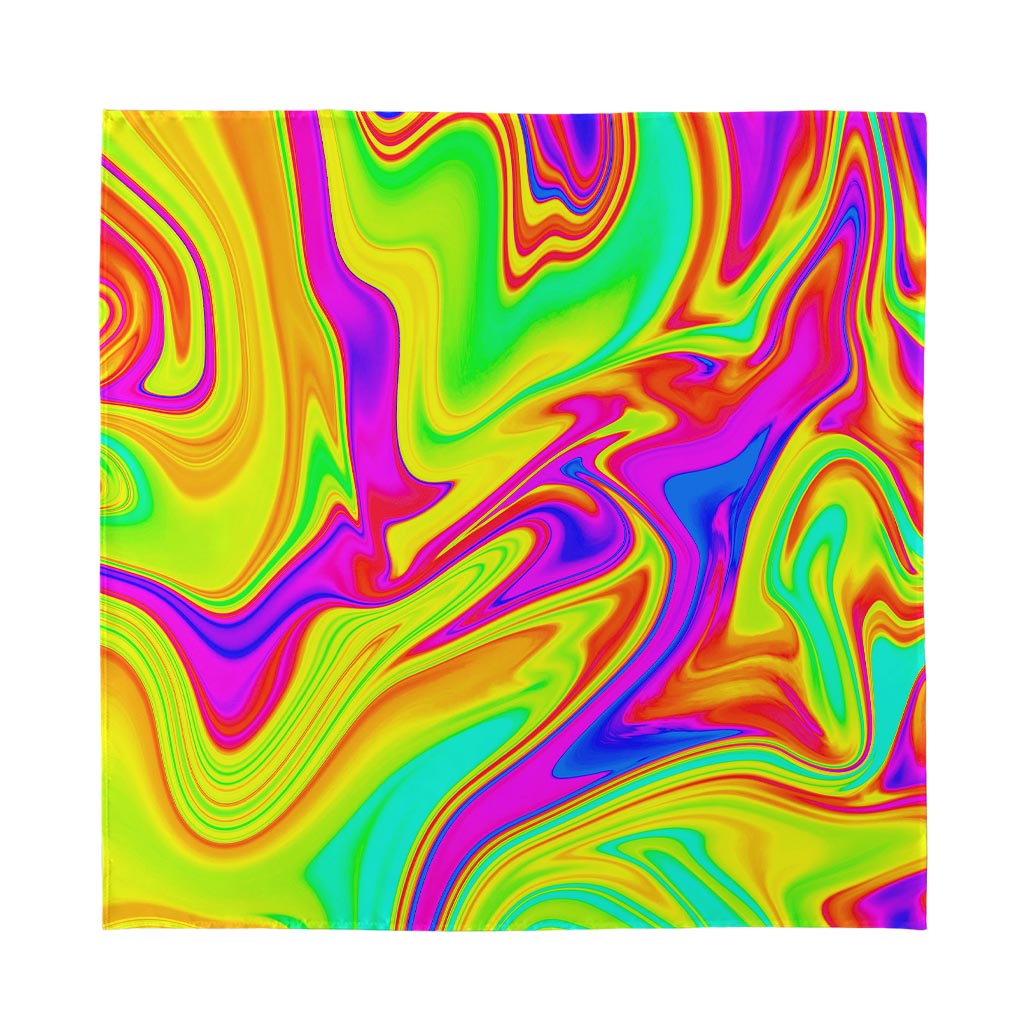 Abstract Liquid Trippy Print Silk Bandana
